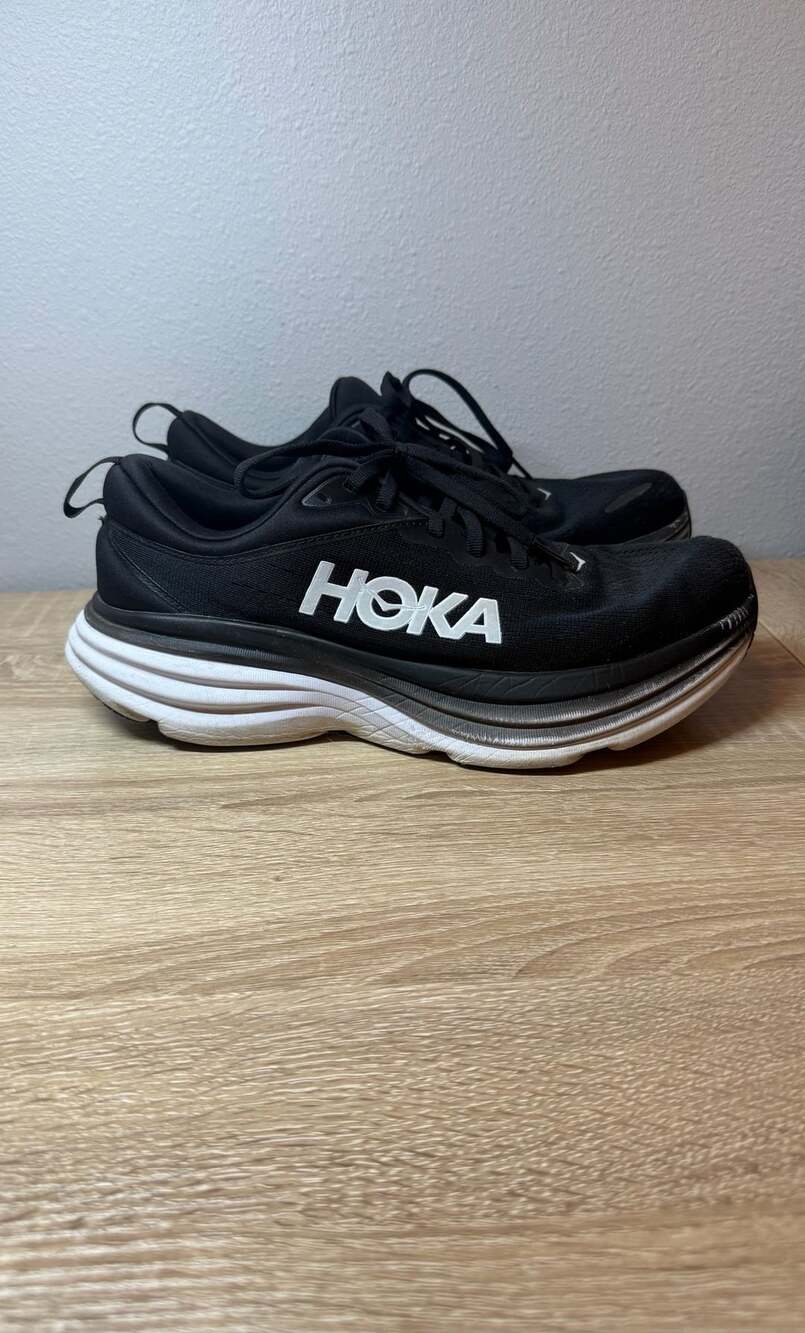Hoka Bondi 8 Running Shoes Black White